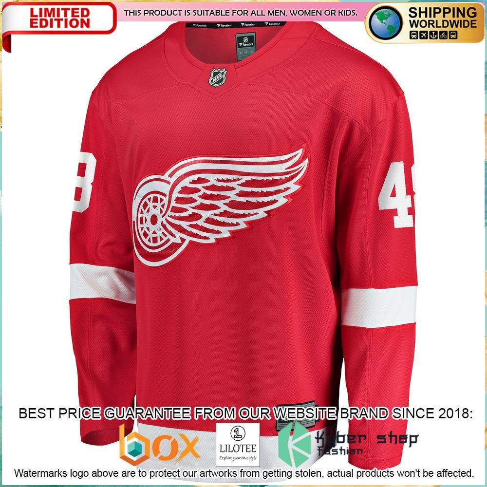 givani smith detroit red wings red hockey jersey 2 985