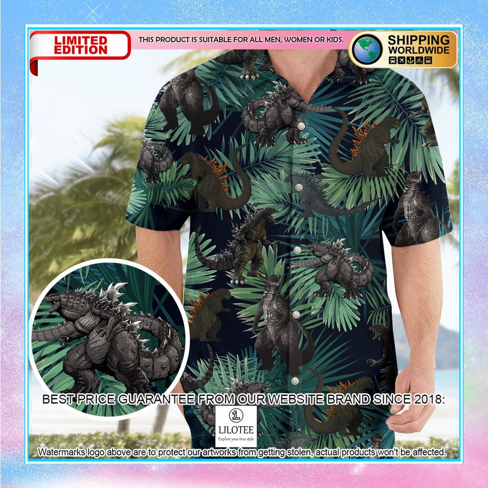 godzilla kaiju pattern hawaiian shirt 1 102