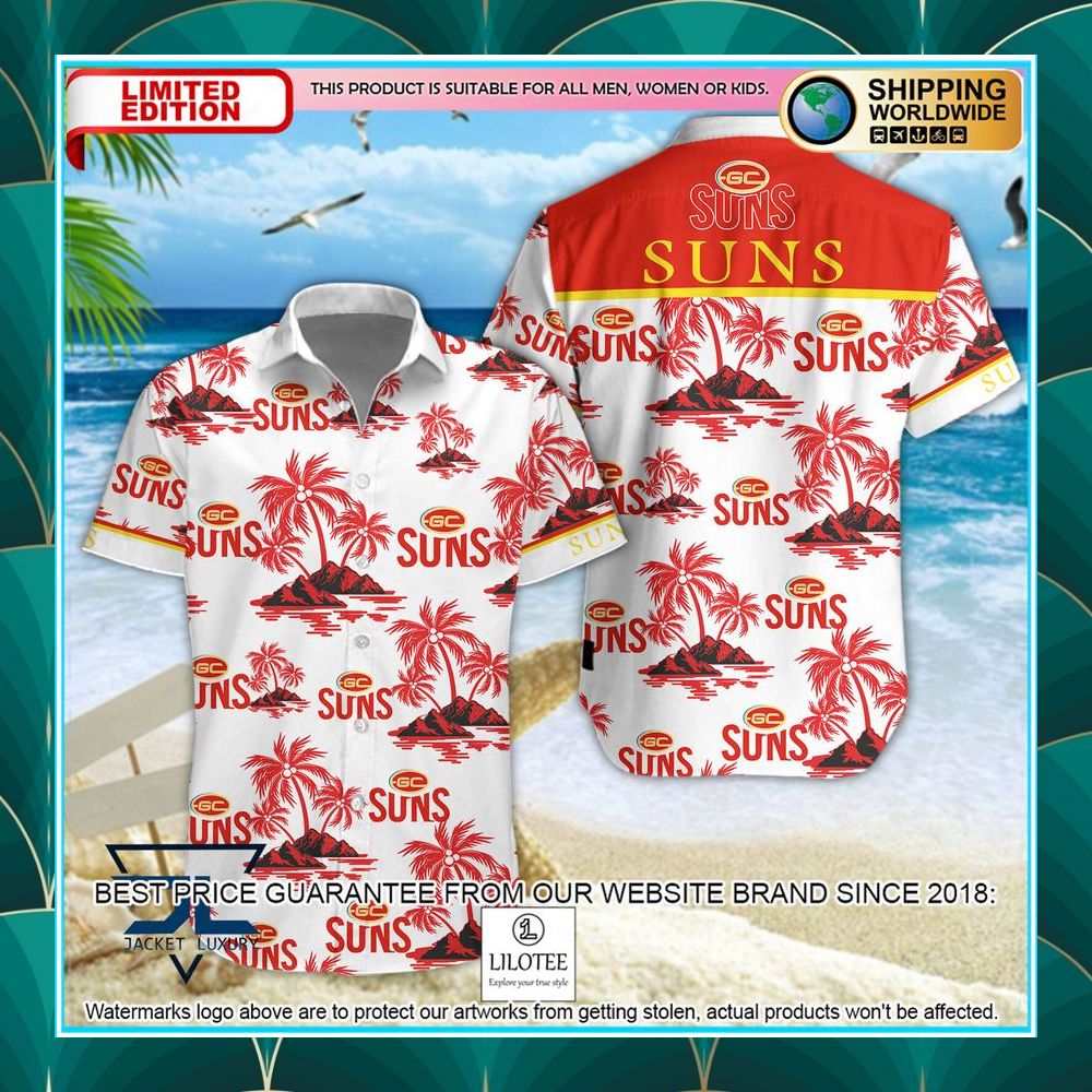 gold coast suns hawaiian shirt shorts 1 643