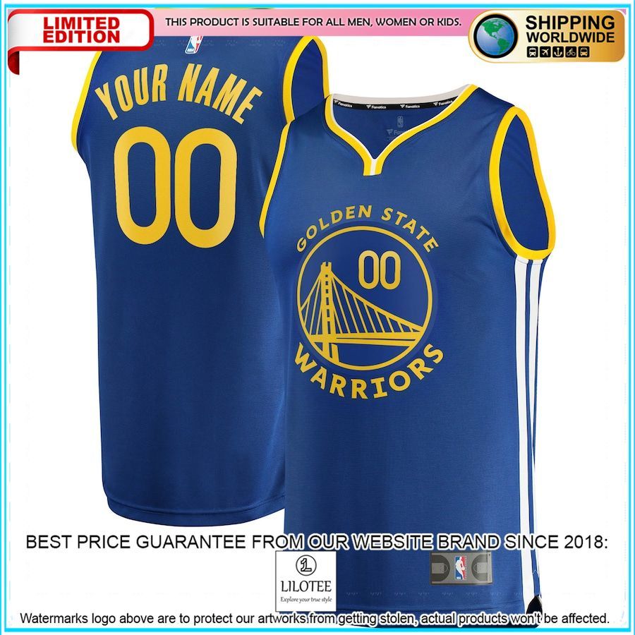 golden state warriors 2019 20 custom royal basketball jersey 1 870