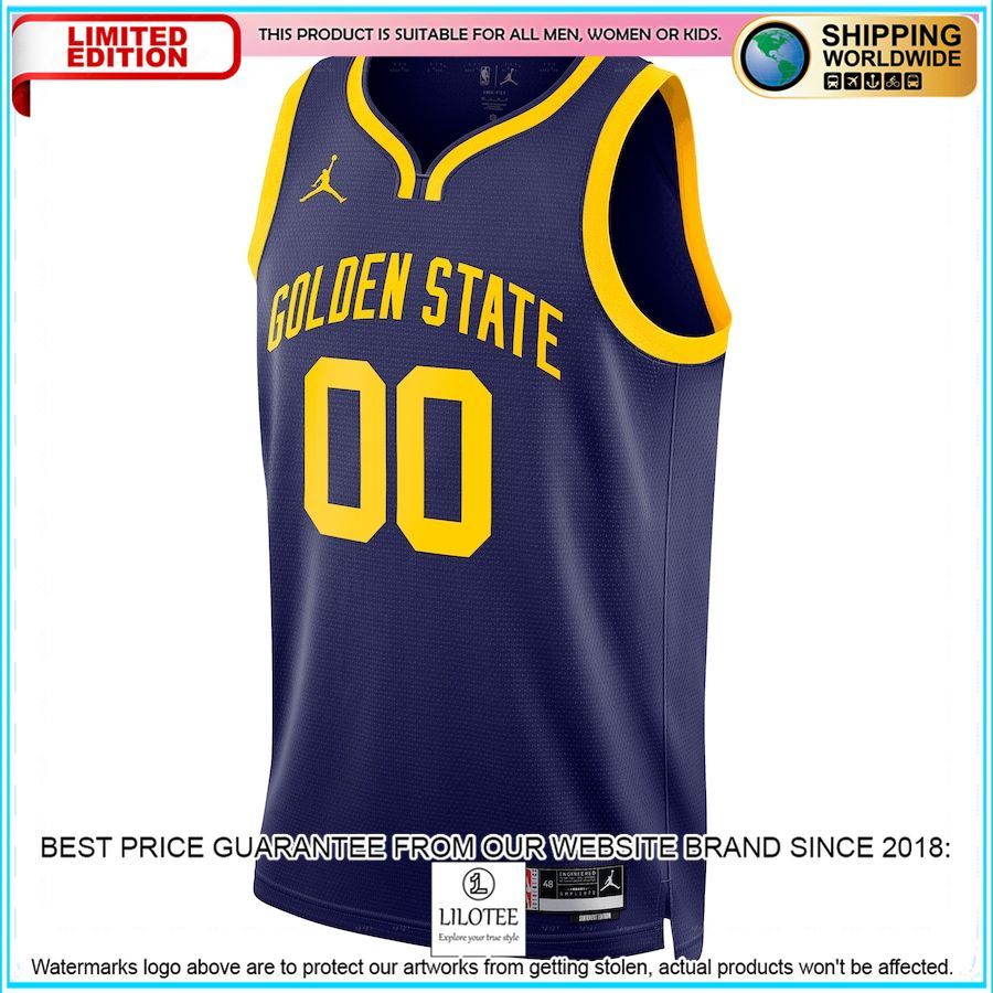 golden state warriors jordan brand 2022 23 custom blue basketball jersey 2 538