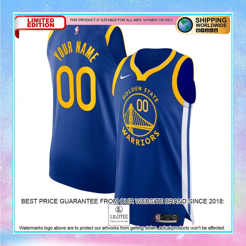 golden state warriors nike 2020 21 custom blue basketball jersey 1 895