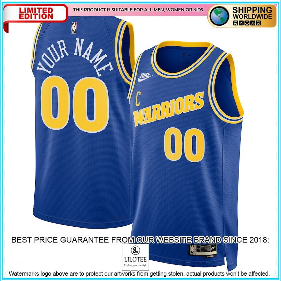 golden state warriors nike 2022 23 custom blue basketball jersey 1 797