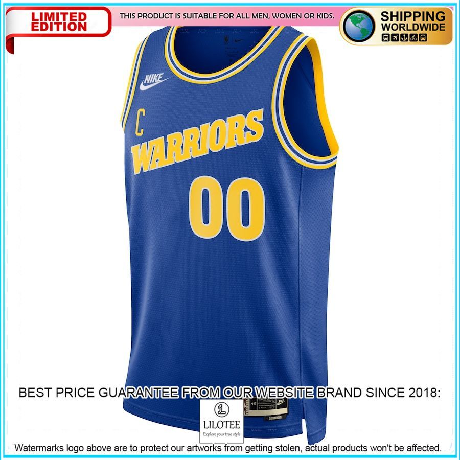 golden state warriors nike 2022 23 custom blue basketball jersey 2 698