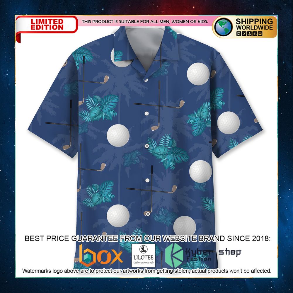 golf ball tropical hawaiian shirt 1 536