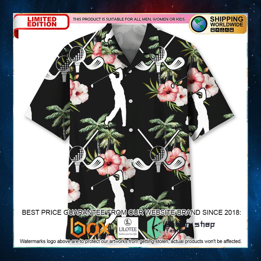 golf nature flower hawaiian shirt 1 934