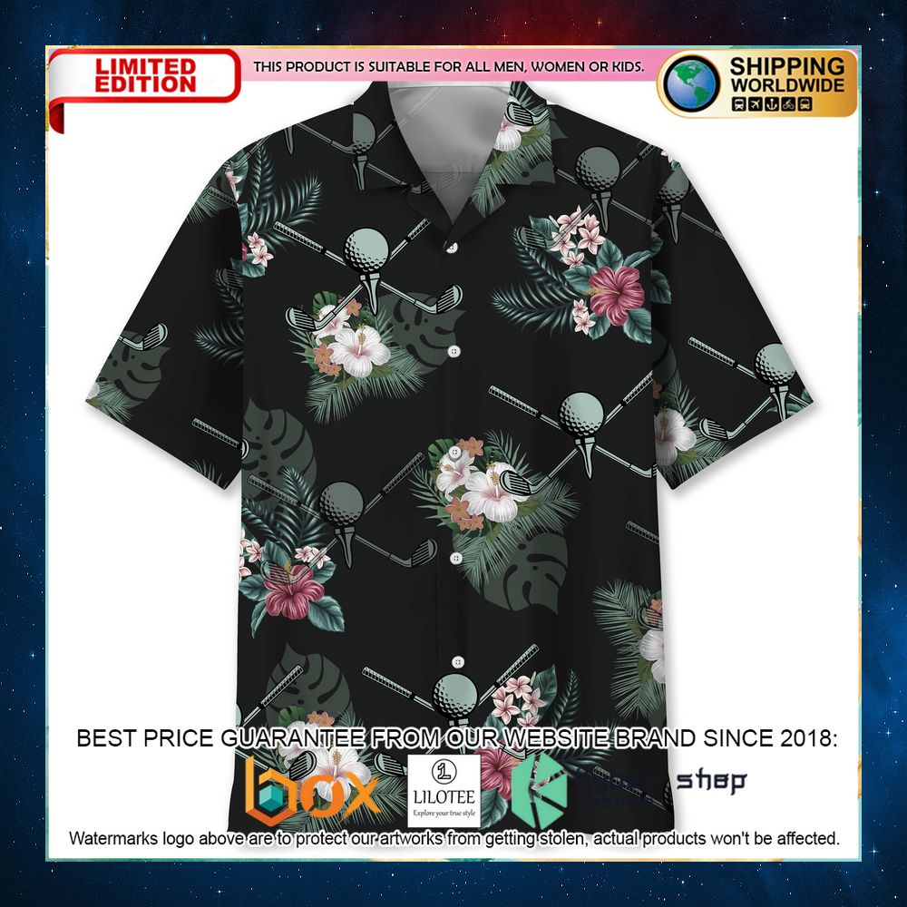 golf tropical flower hawaiian shirt 1 764