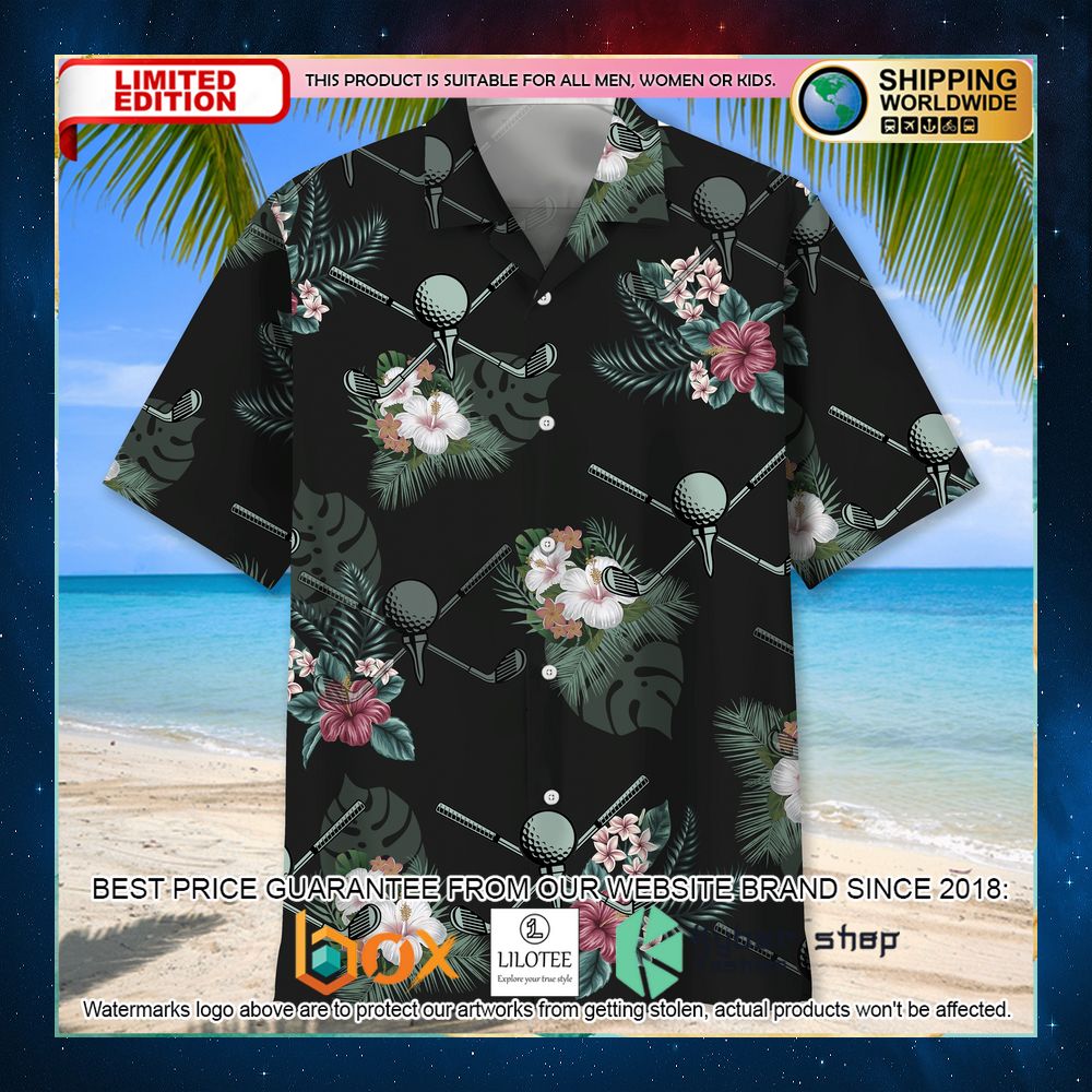 golf tropical flower hawaiian shirt 2 882