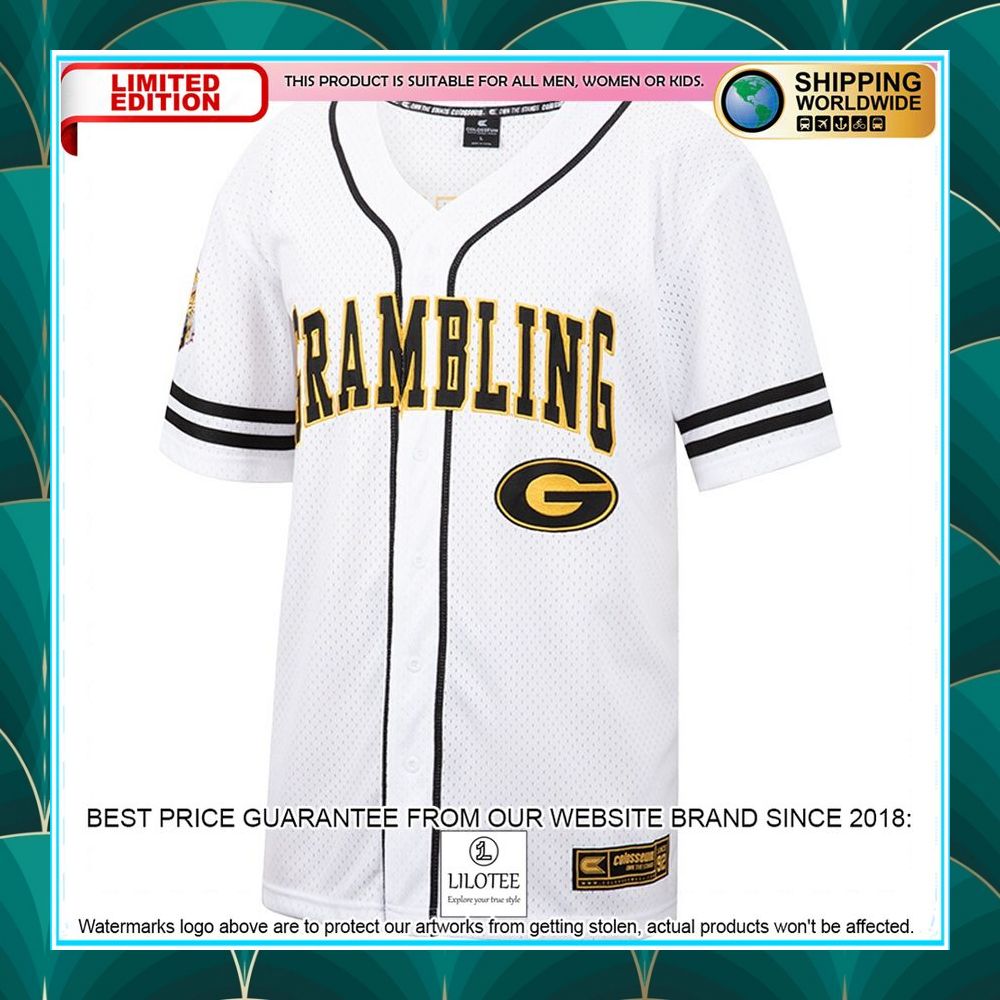 grambling tigers white black baseball jersey 2 838