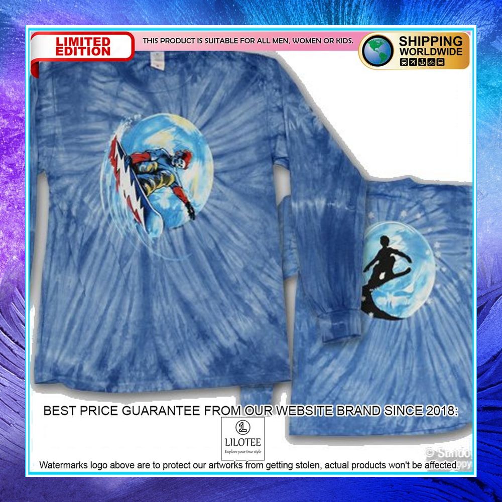grateful shred tie dyed blue shirt hoodie 1 153