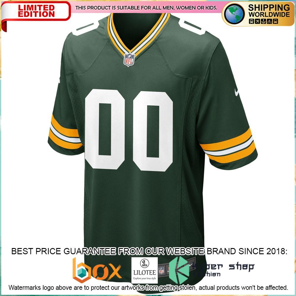 green bay packers nike custom team green football jersey 2 405