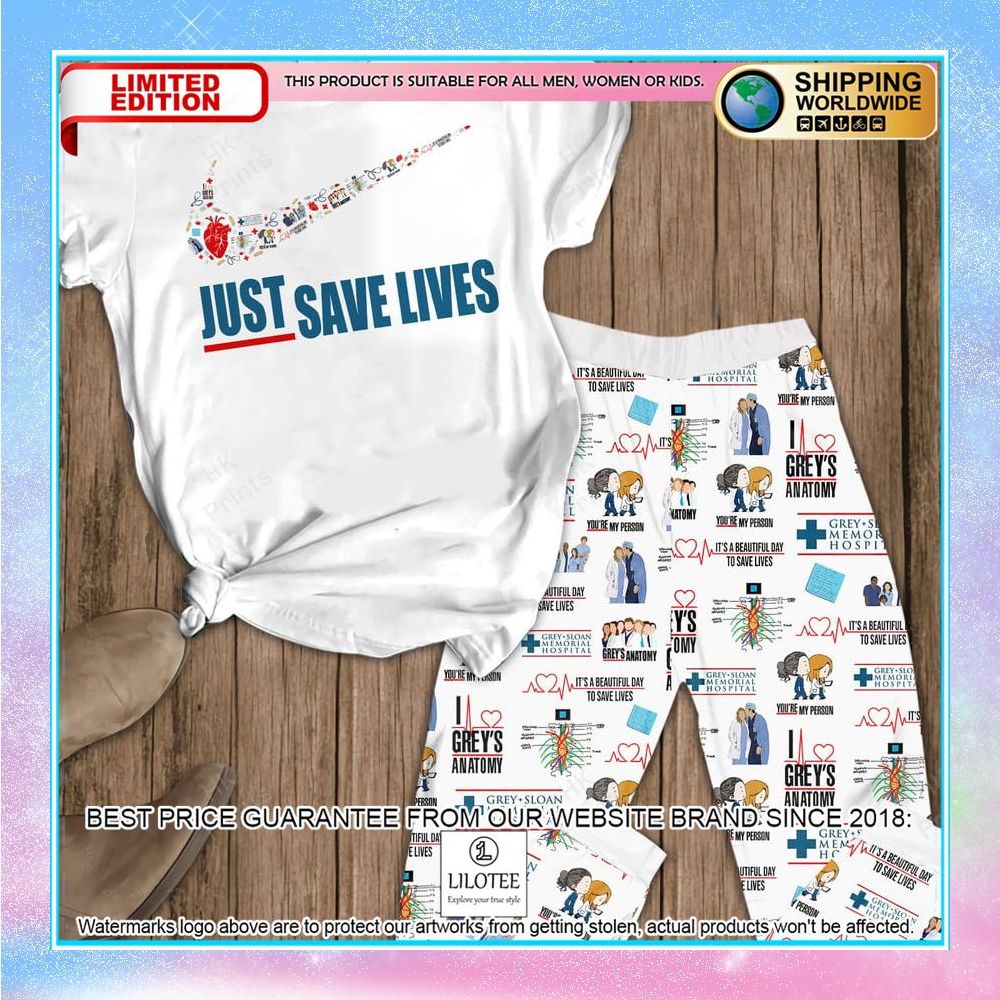 greys anatomy just save lives pajamas set 1 394