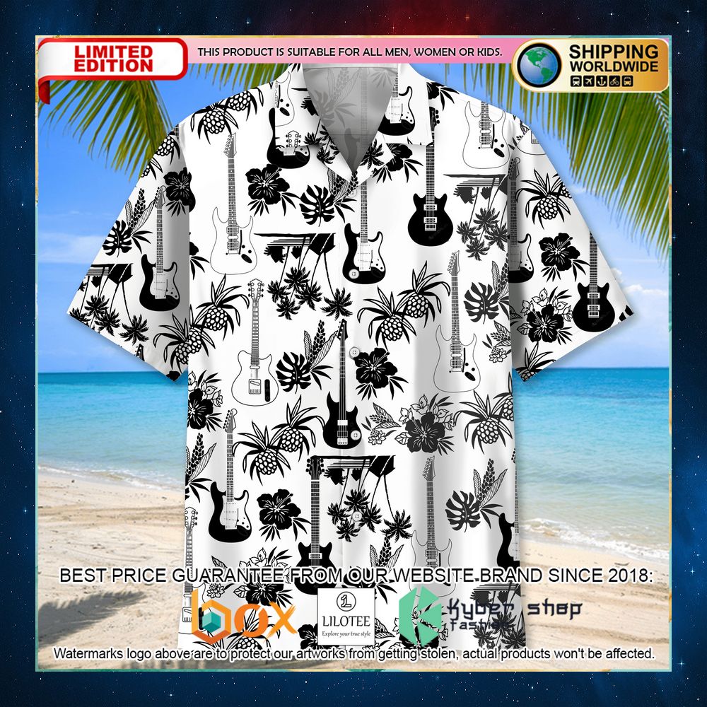 guitar tropical hawaiian shirt 2 535