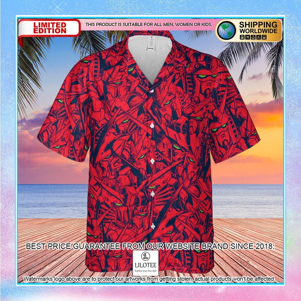 gundam camo magenta gundam hawaiian shirt 2 361