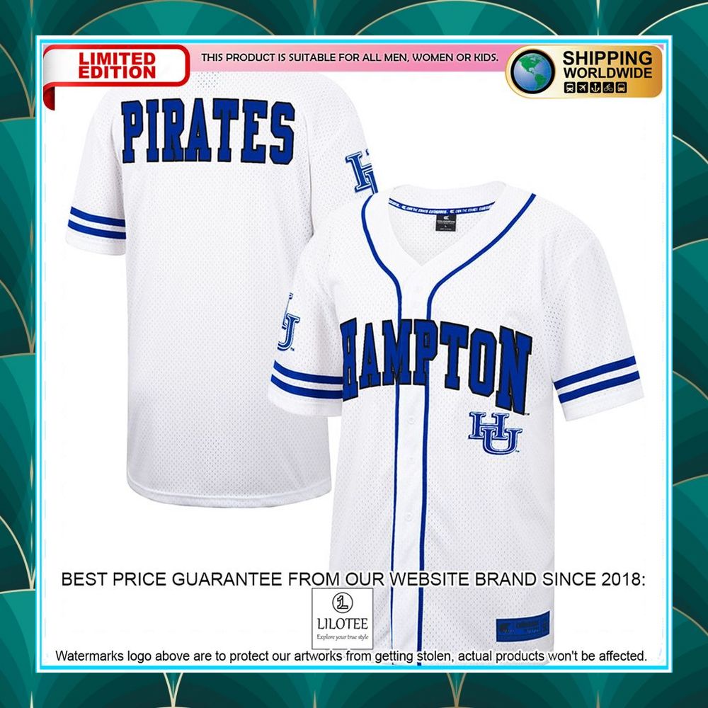 hampton pirates white royal baseball jersey 1 715