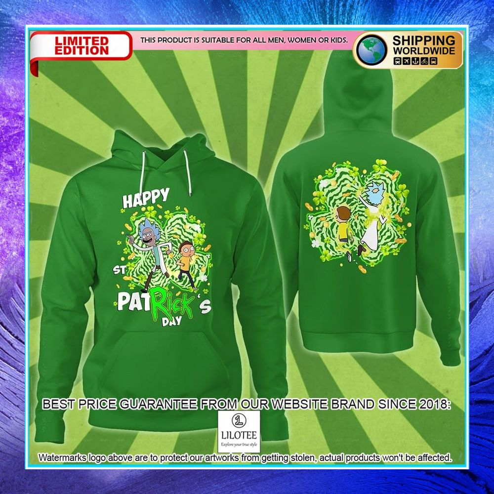 happy st patrick day rick and morty 3d hoodie 1 11