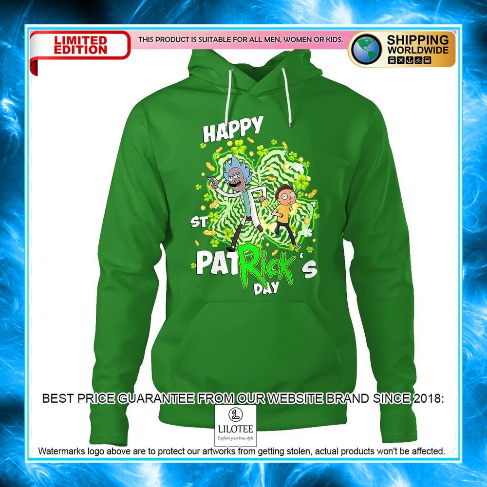 happy st patrick day rick and morty 3d hoodie 2 643