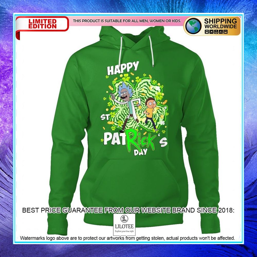 happy st patrick day rick and morty 3d hoodie 2 833