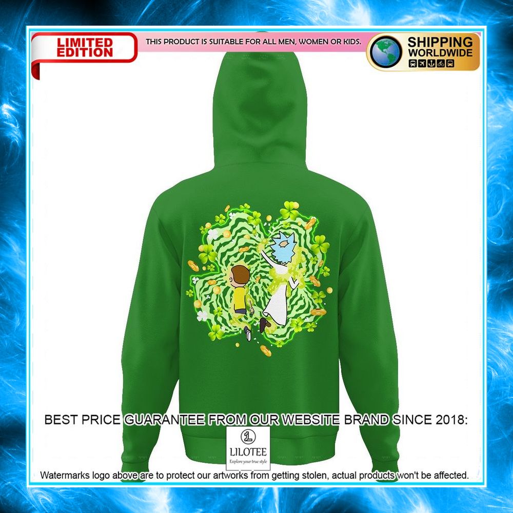 happy st patrick day rick and morty 3d hoodie 3 625