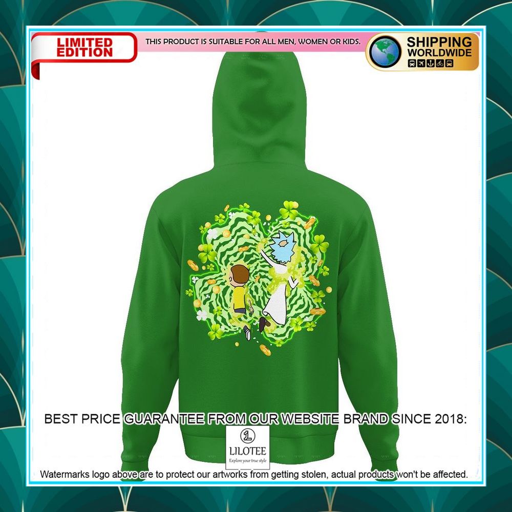 happy st patrick day rick and morty 3d hoodie 3 936