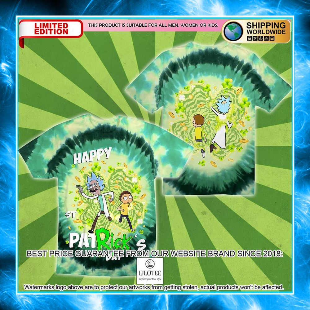 happy st patrick day rick and morty 3d t shirt 1 323