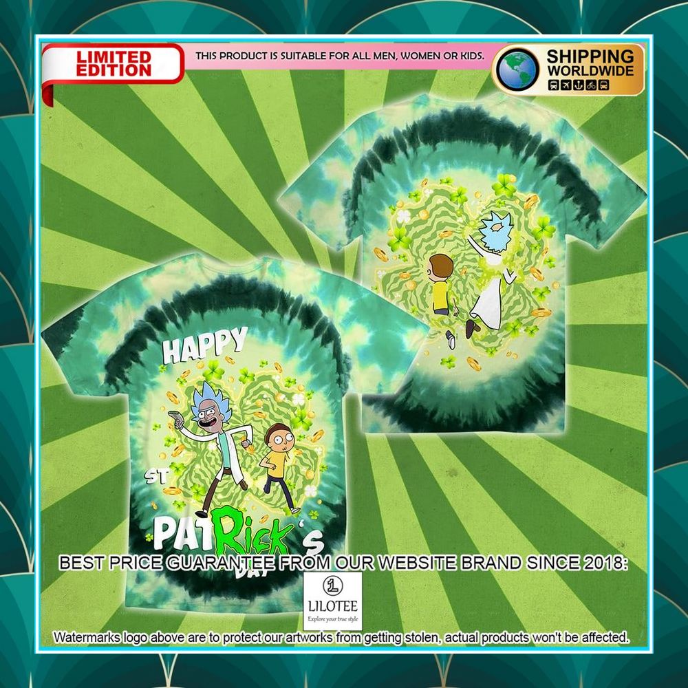 happy st patrick day rick and morty 3d t shirt 1 70