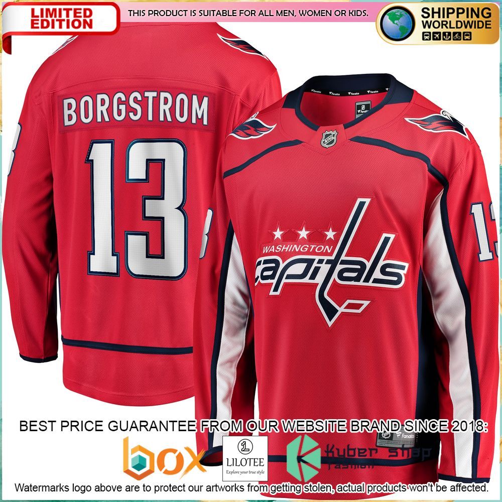 henrik borgstrom washington capitals red hockey jersey 1 991