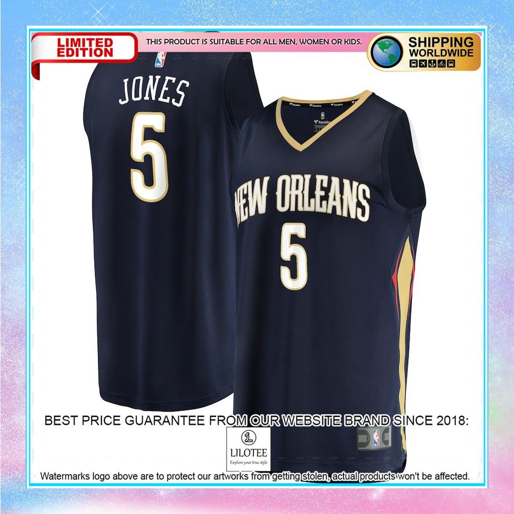 herbert jones new orleans pelicans 2021 22 navy basketball jersey 1 287