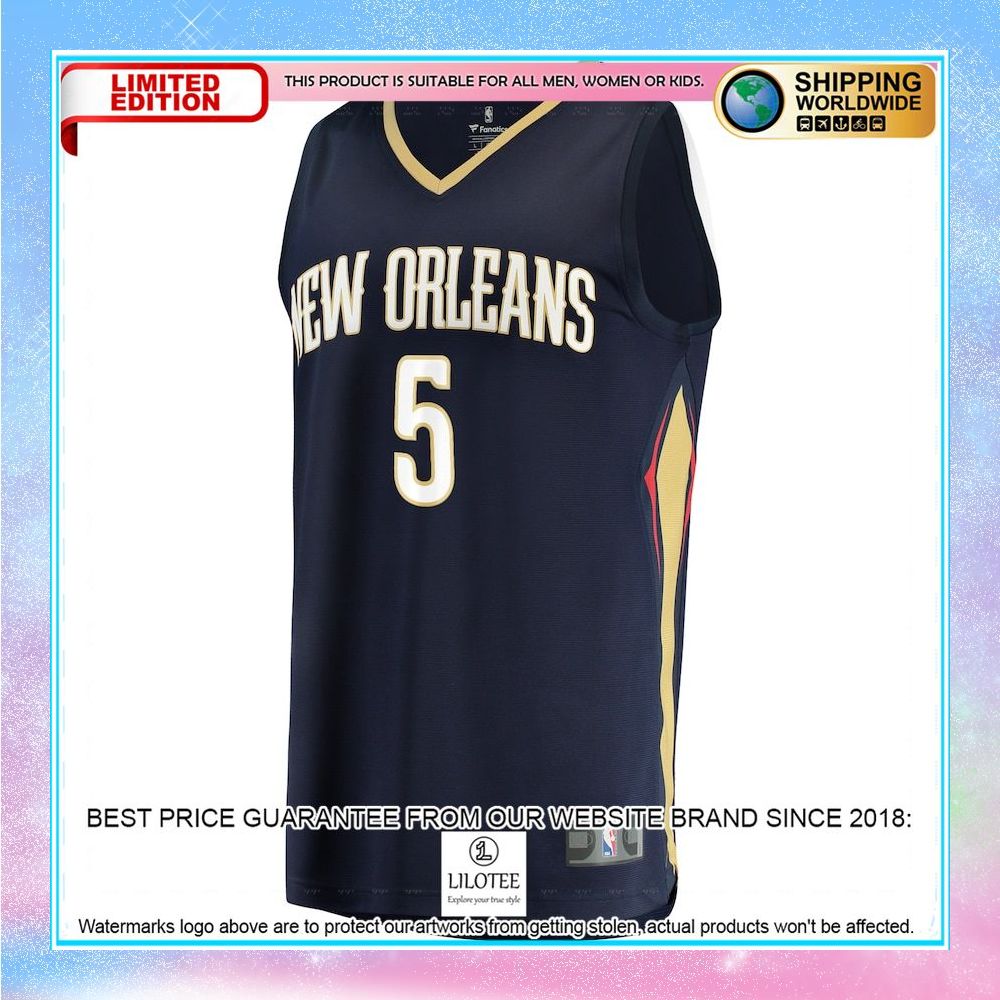 herbert jones new orleans pelicans 2021 22 navy basketball jersey 2 129