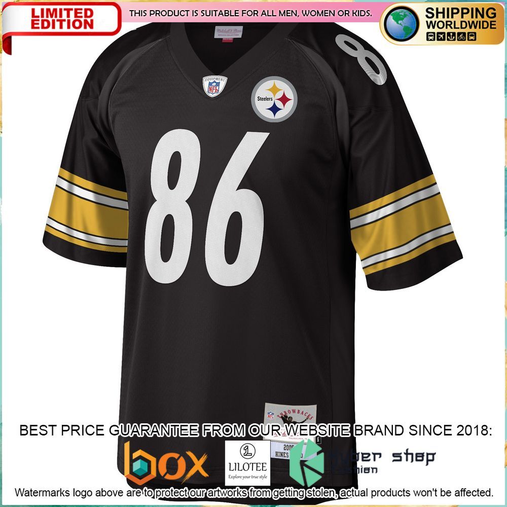 hines ward pittsburgh steelers mitchell ness legacy replica black football jersey 2 227