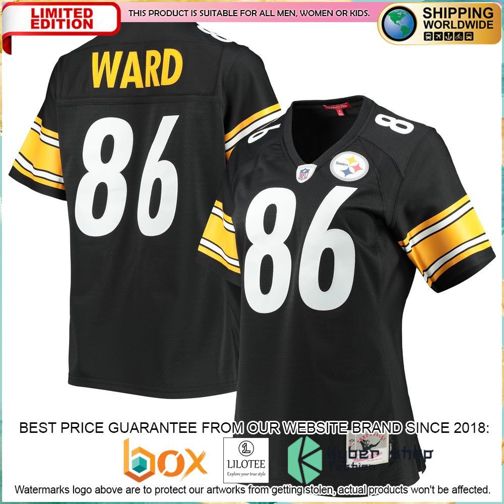 hines ward pittsburgh steelers mitchell ness womens legacy replica black football jersey 1 945