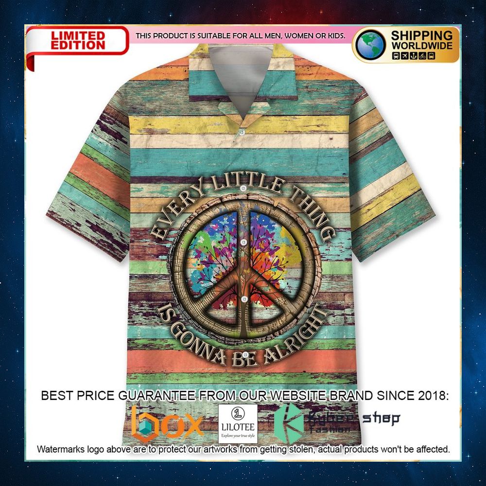 hippie every little thing is gonna be alright hawaiian shirt 1 280