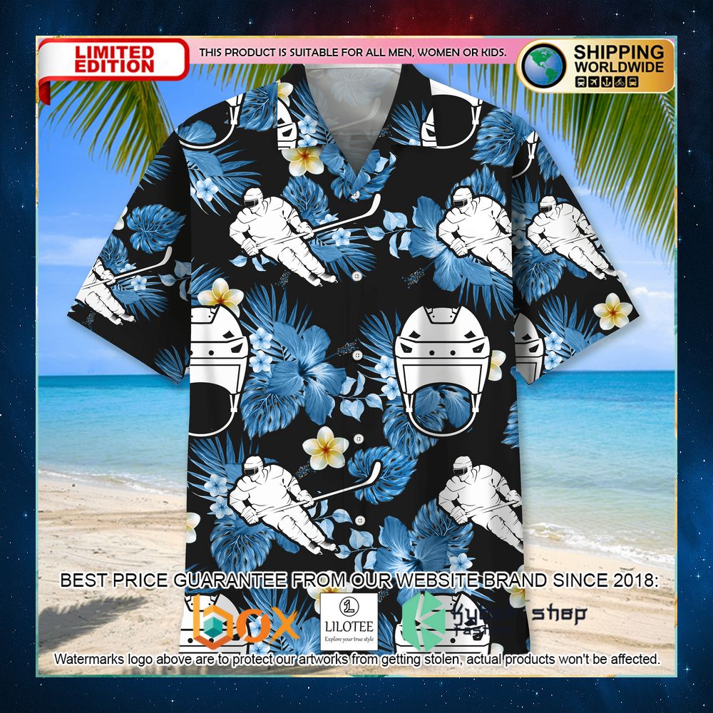 hockey blue nature hawaiian shirt 2 436
