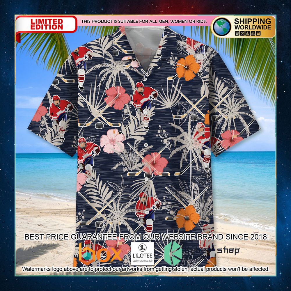 hockey nature flower hawaiian shirt 2 299