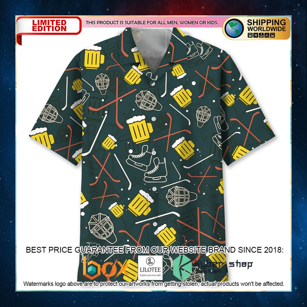 hockey pattern hawaiian shirt 1 800