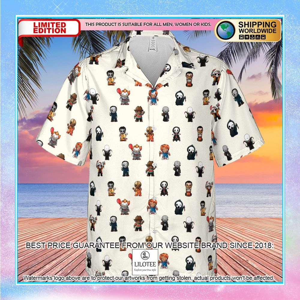horror movies characters pattern hawaiian shirt 2 141