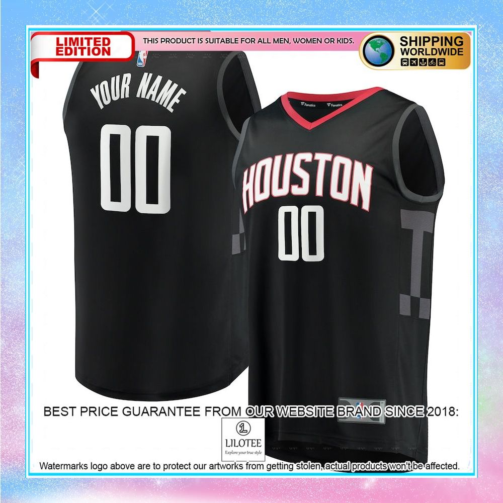 houston rockets custom black basketball jersey 1 900