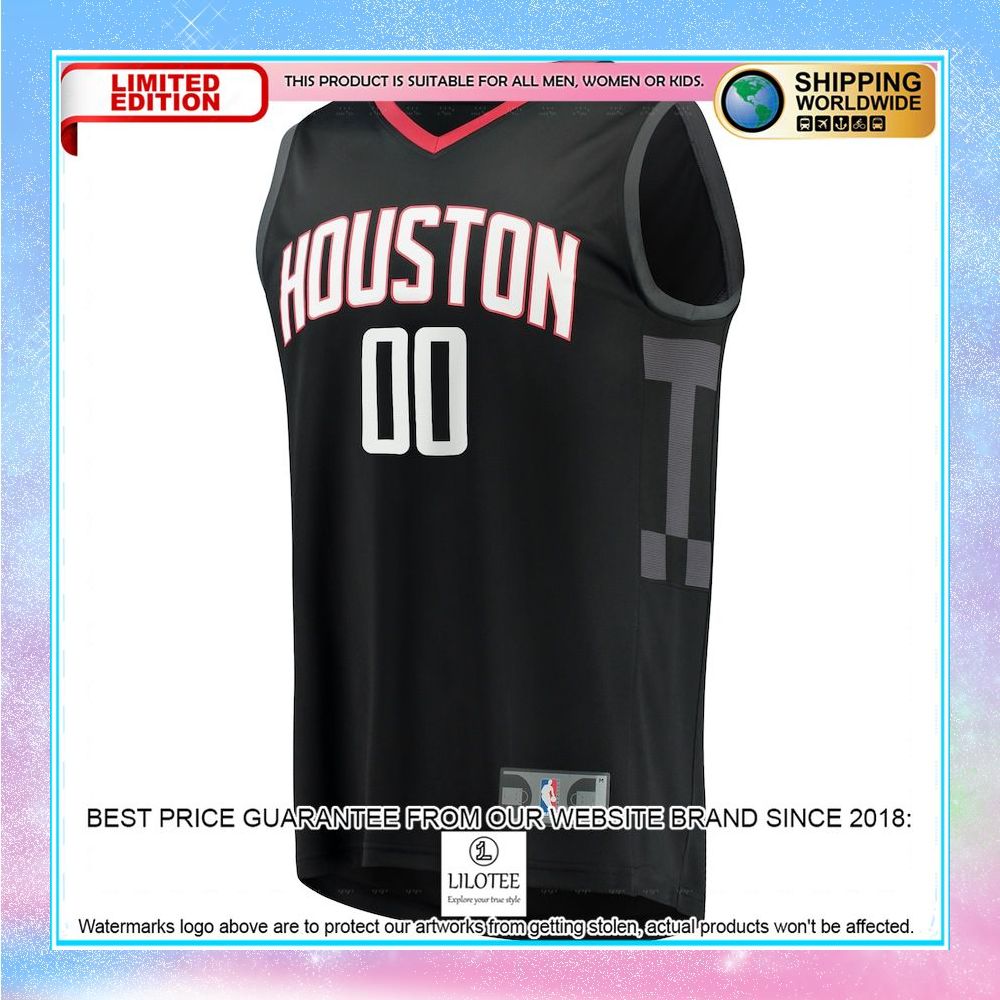 houston rockets custom black basketball jersey 2 988