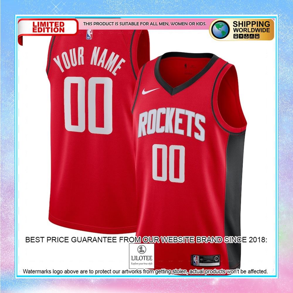 houston rockets nike 2020 21 custom red basketball jersey 1 876