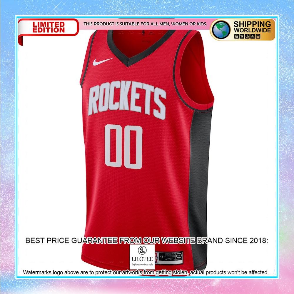 houston rockets nike 2020 21 custom red basketball jersey 2 419