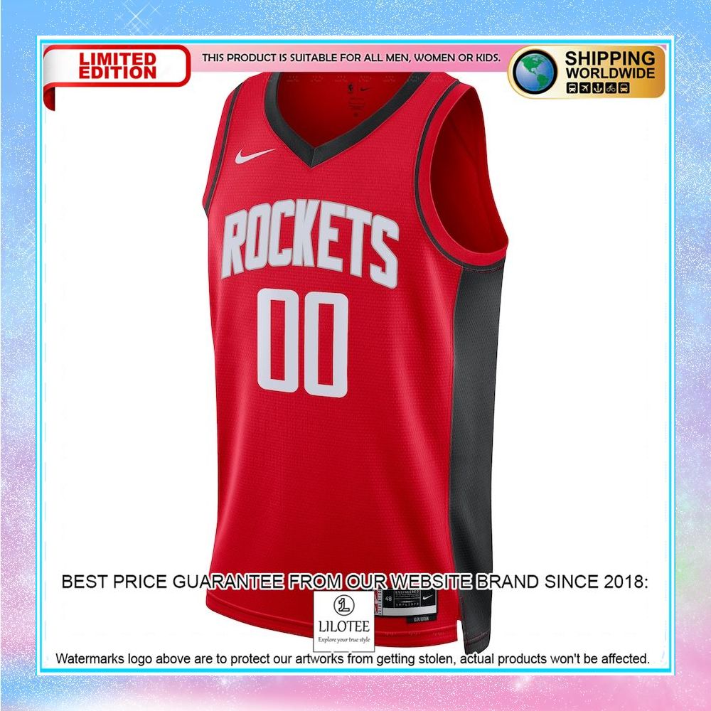 houston rockets nike unisex 2022 23 custom red basketball jersey 2 906