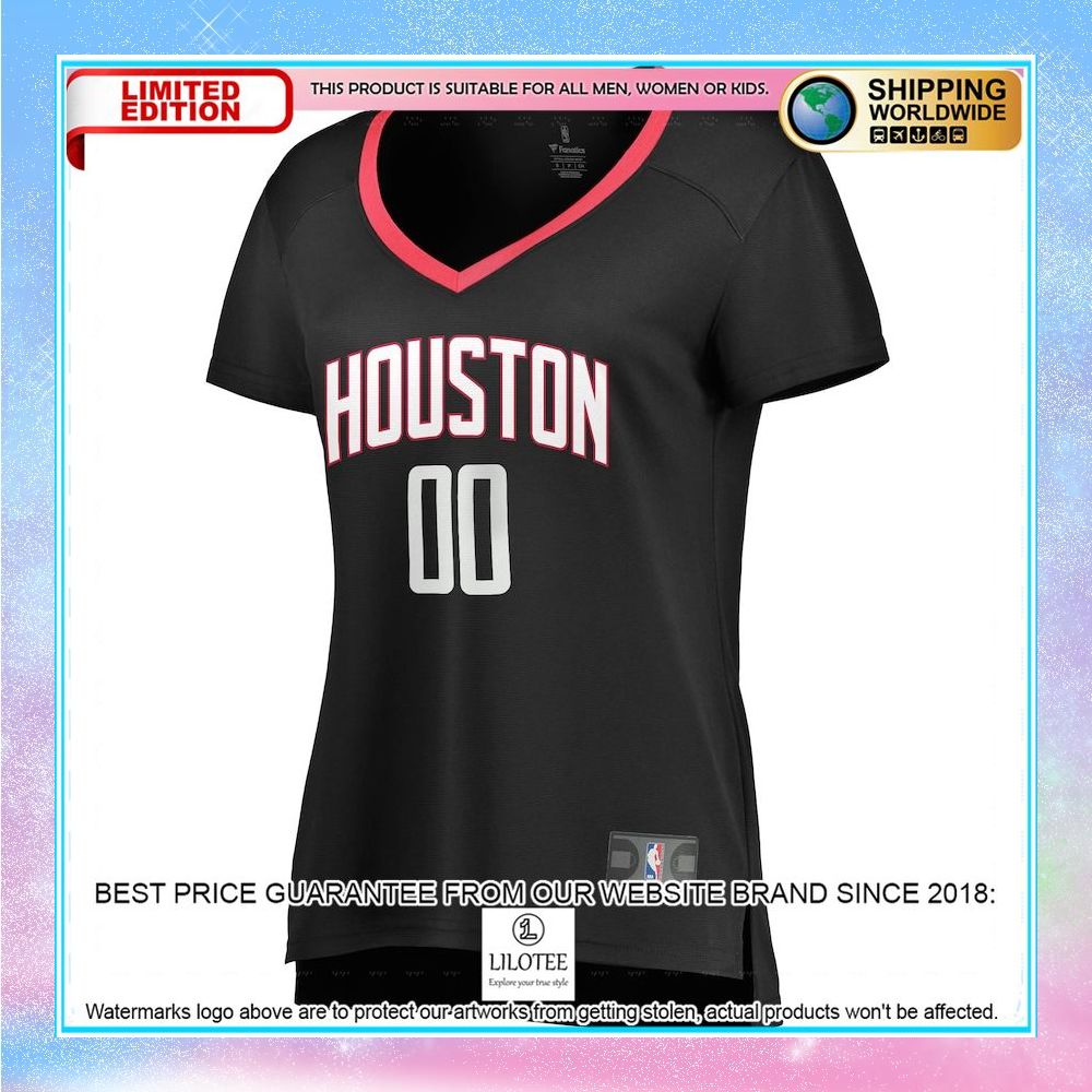 houston rockets womens custom black basketball jersey 2 284