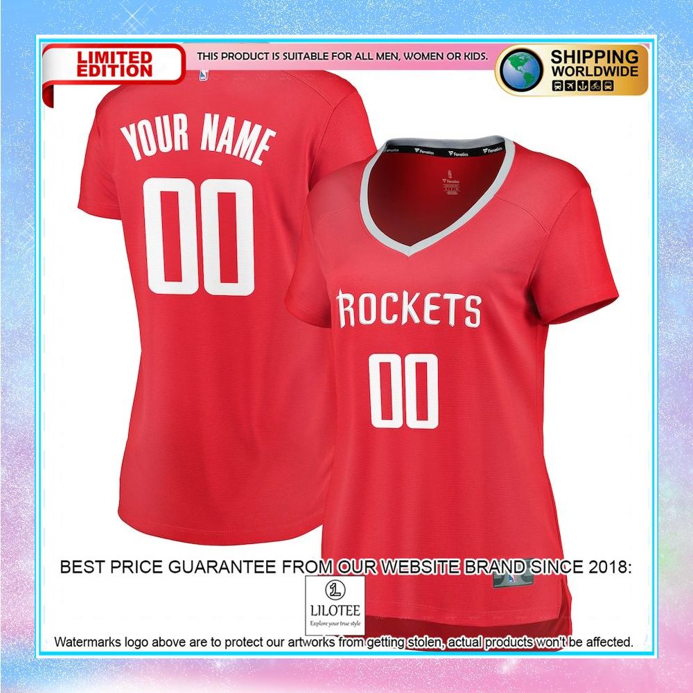 houston rockets womens custom red basketball jersey 1 445