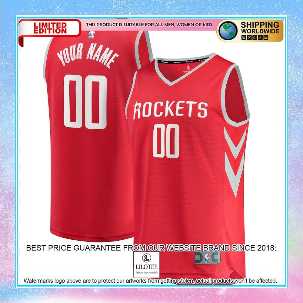 houston rockets youth custom red basketball jersey 1 941