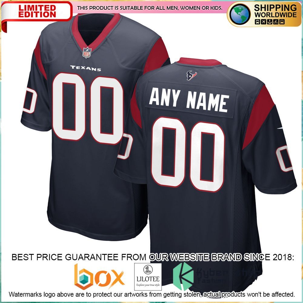 houston texans nike custom navy football jersey 1 867