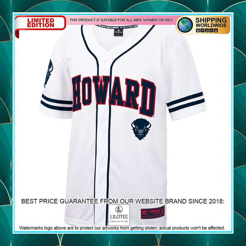howard bison white navy baseball jersey 2 906