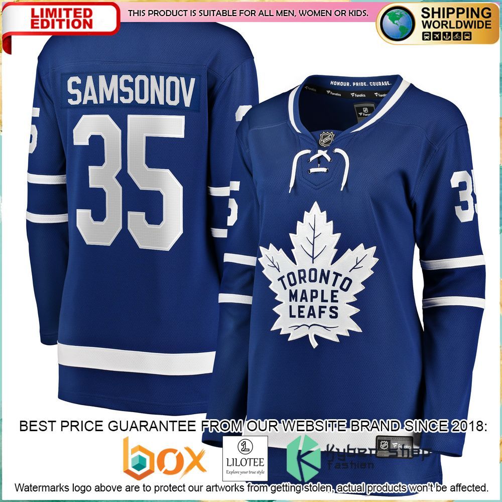 ilya samsonov toronto maple leafs womens blue hockey jersey 1 958