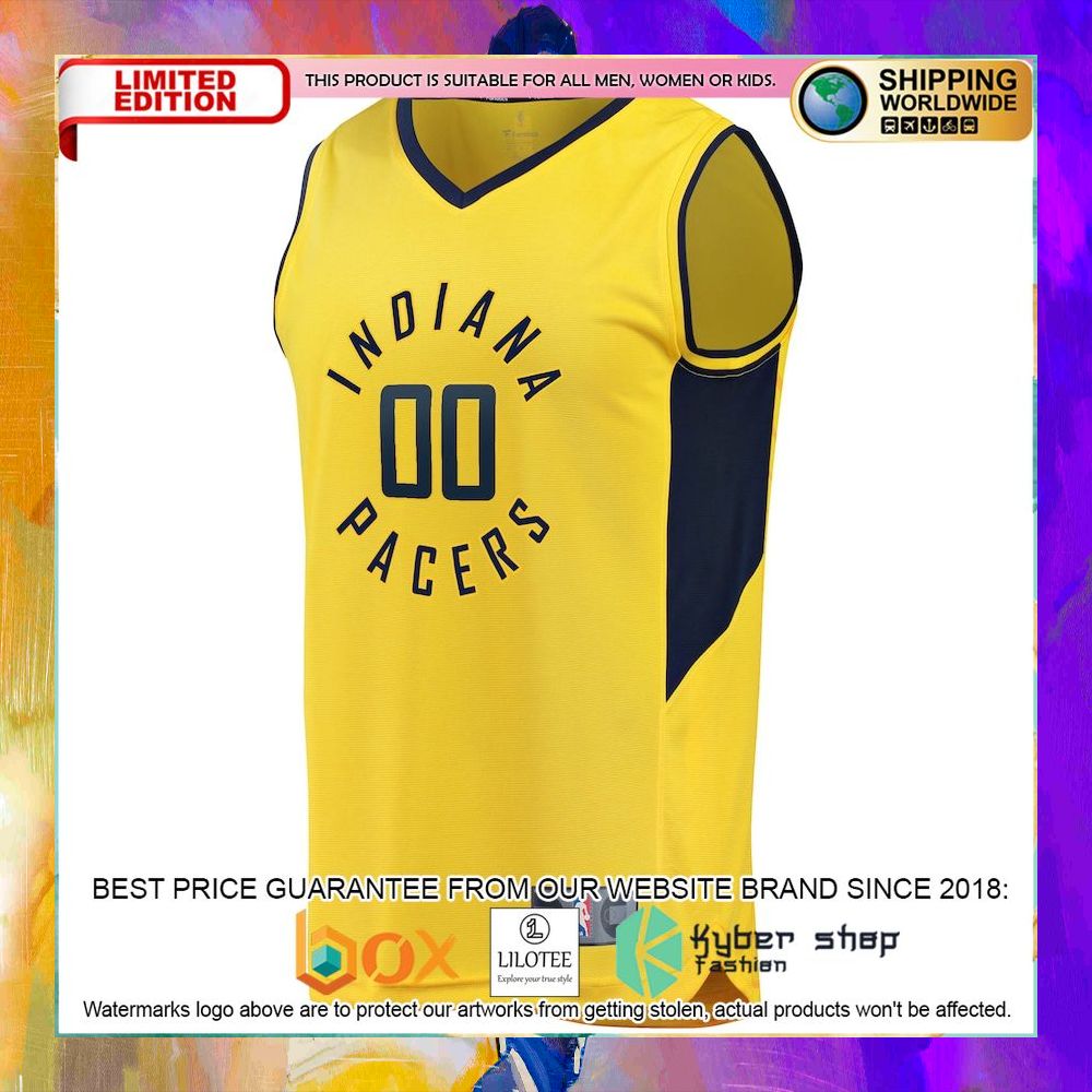indiana pacers custom yellow basketball jersey 2 347