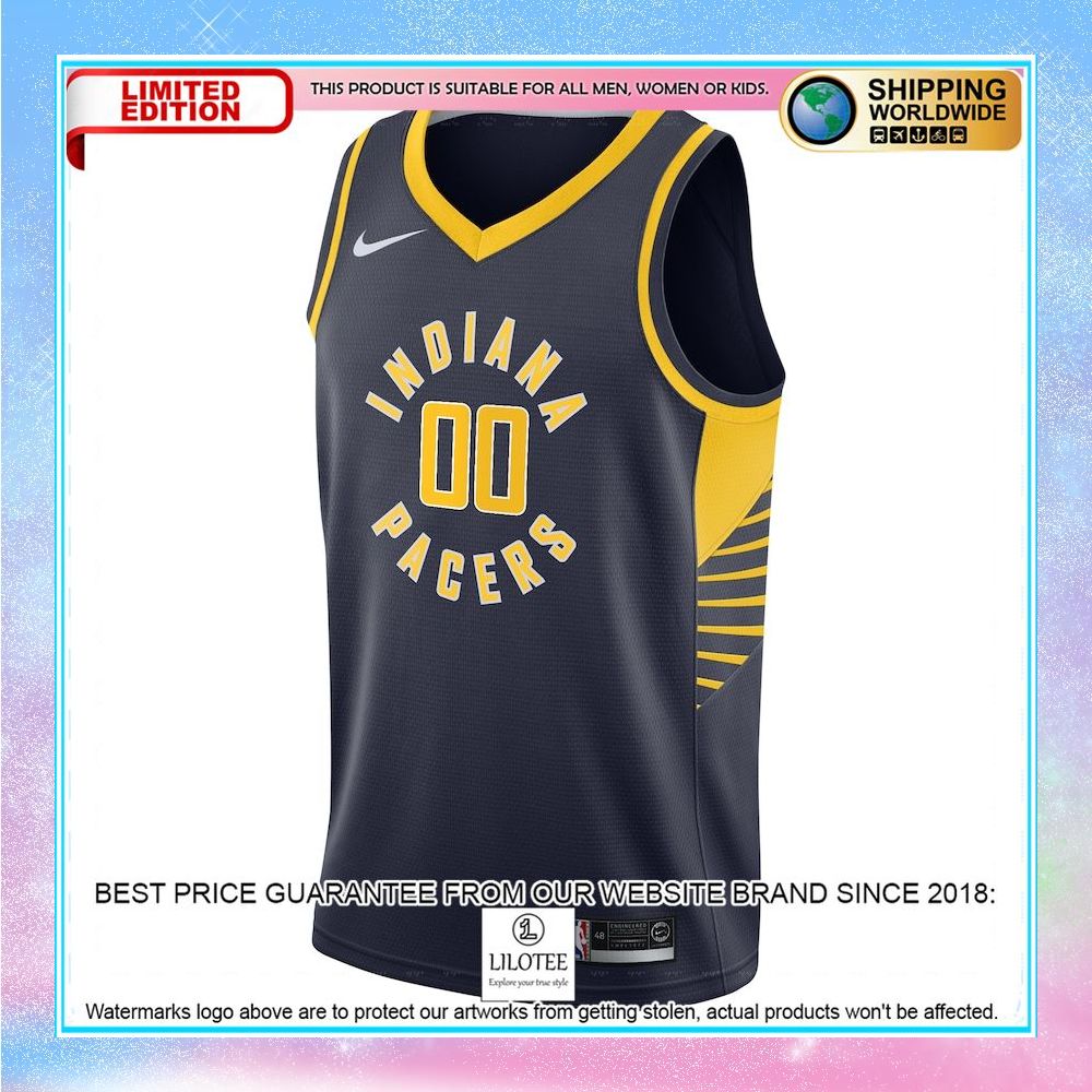 indiana pacers nike 2020 21 custom navy basketball jersey 2 39
