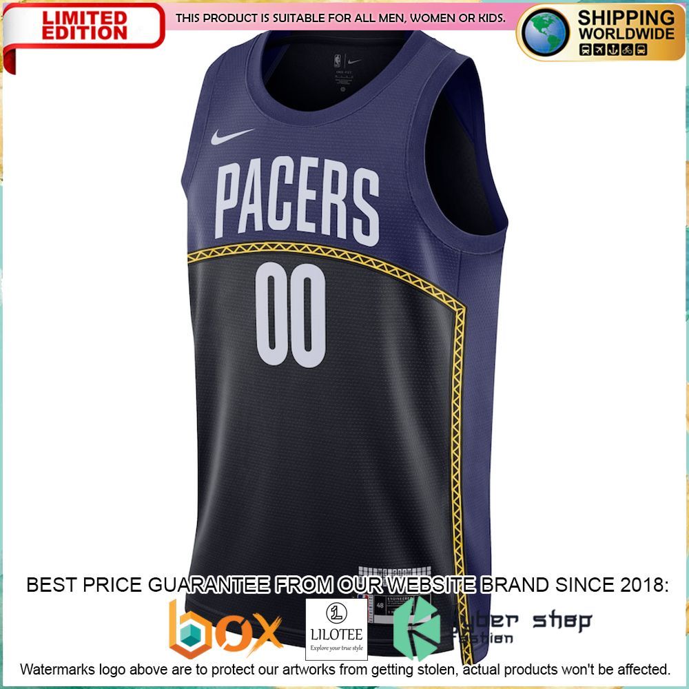indiana pacers nike 2022 23 custom blue football jersey 2 959